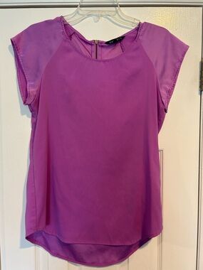 Express Purple Flutter Sleeve Blouse